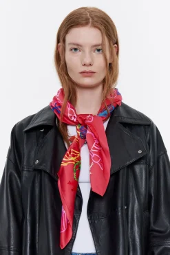 New BIMBA Y LOLA Panuelo Fondo Del Mar Multicolor Fondo Fresa