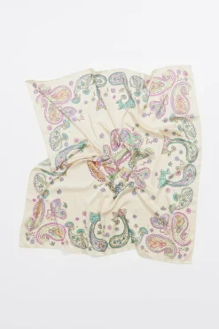 New BIMBA Y LOLA Panuelo Pasley Acuarela Marfil