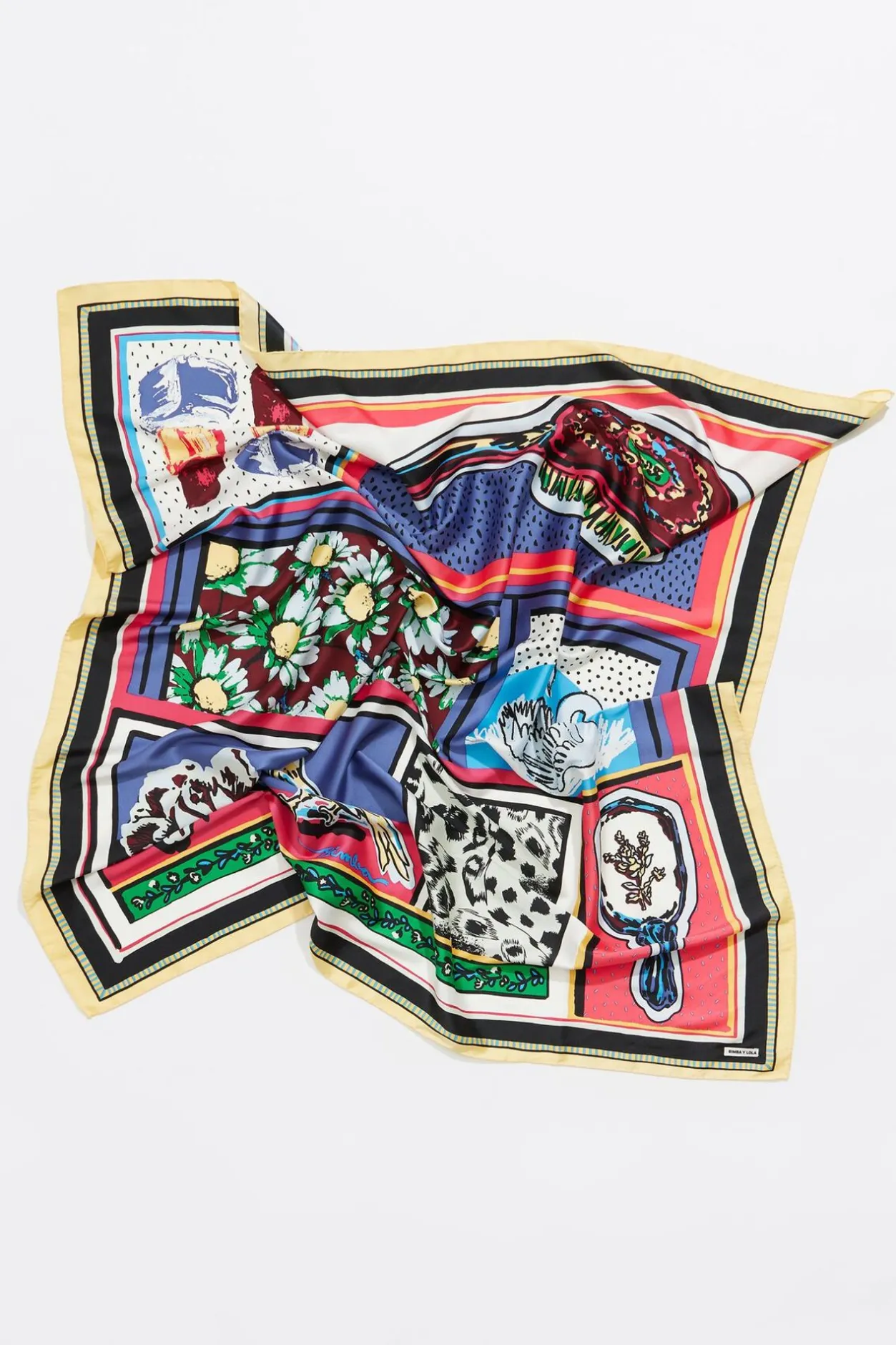 Online BIMBA Y LOLA Panuelo Peines Vintage Frambuesa