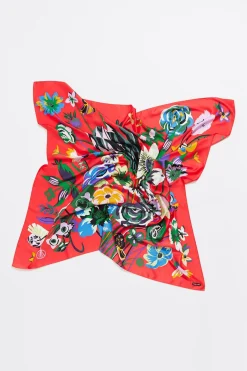 Sale BIMBA Y LOLA Panuelo Ramo De Flores Frambuesa