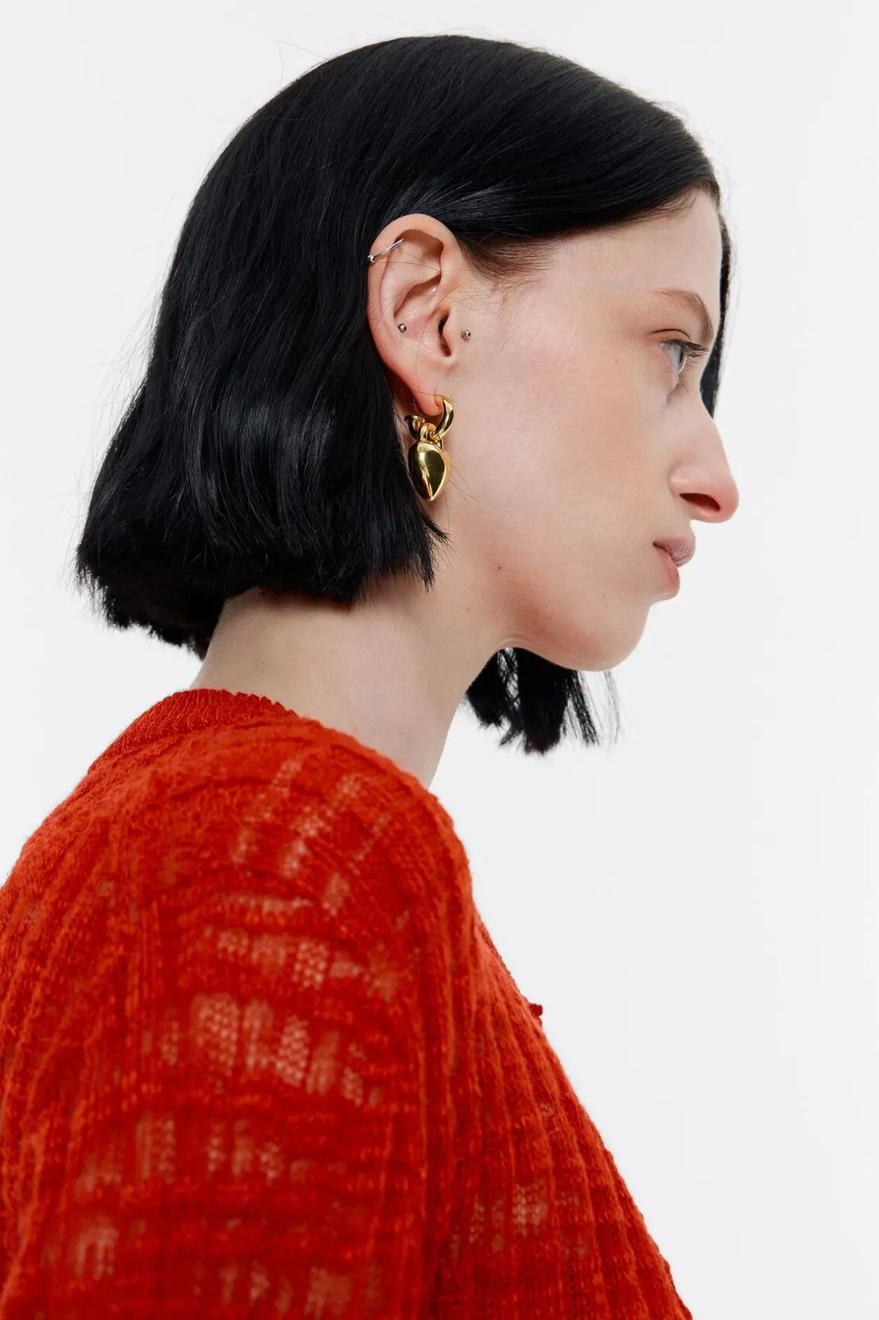 Cheap BIMBA Y LOLA Pendiente Aro Corazon Metal Dorado