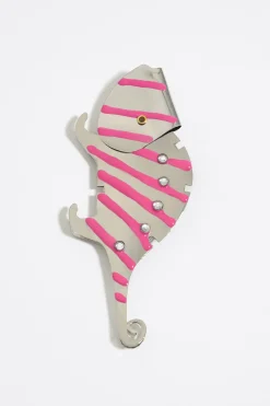 Store BIMBA Y LOLA Pendiente Camaleon Plateado Y Rosa