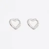 Online BIMBA Y LOLA Pendientes Aro Corazon Cristales Plateados