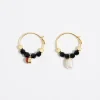 Fashion BIMBA Y LOLA Pendientes Aro Dorado Cristales Y Piedra