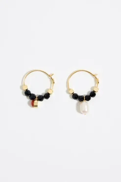 Fashion BIMBA Y LOLA Pendientes Aro Dorado Cristales Y Piedra