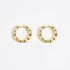 Shop BIMBA Y LOLA Pendientes Aro Dorado Logo Negro