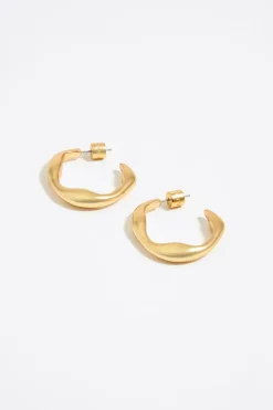 Shop BIMBA Y LOLA Pendientes Aro Dorado Mate