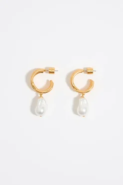 Sale BIMBA Y LOLA Pendientes Aro Dorado Perla