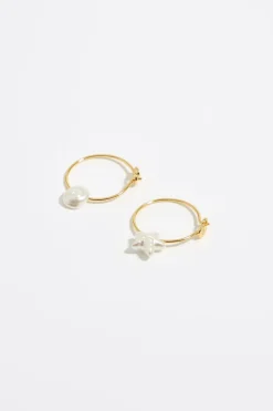 Discount BIMBA Y LOLA Pendientes Aro Estrella Y Caracola Dorados