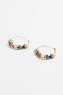 Sale BIMBA Y LOLA Pendientes Aro Grande Piedras Multicolor