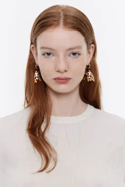 Fashion BIMBA Y LOLA Pendientes Aro Hojas Resina Carey