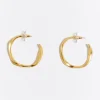 Clearance BIMBA Y LOLA Pendientes Aro Irregular Maxi Dorados