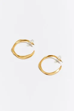 Clearance BIMBA Y LOLA Pendientes Aro Irregular Maxi Dorados