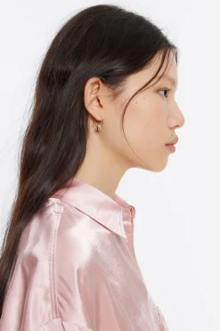 Fashion BIMBA Y LOLA Pendientes Aro Logo Candy Corazon Marfil