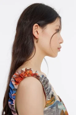 Flash Sale BIMBA Y LOLA Pendientes Aro Logo Candy Corazon Negro