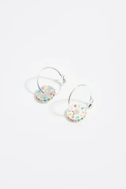 Flash Sale BIMBA Y LOLA Pendientes Aro Logo Cristales Multicolor