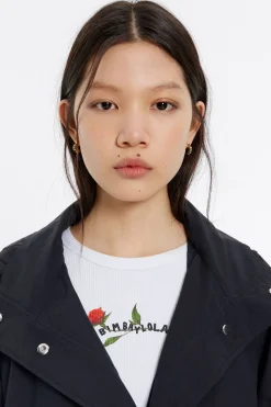 Shop BIMBA Y LOLA Pendientes Aro Mini Corazon Cristales Multicolor