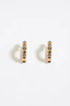 Sale BIMBA Y LOLA Pendientes Aro Mini Dorado Corazon Cristales