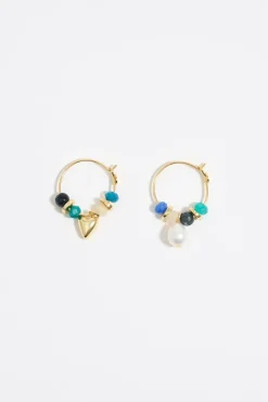 Best BIMBA Y LOLA Pendientes Aro Piedras Azules