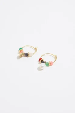 Fashion BIMBA Y LOLA Pendientes Aro Piedras Multicolores