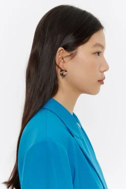 Flash Sale BIMBA Y LOLA Pendientes Aro Piedras Negras