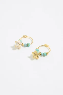 Outlet BIMBA Y LOLA Pendientes Aro Turquesa Y Estrella Dorada