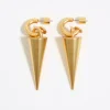 Shop BIMBA Y LOLA Pendientes Aro Y Pinchos Dorado Mate