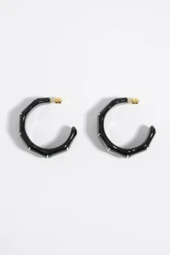 Discount BIMBA Y LOLA Pendientes Bambu Negro Marfil