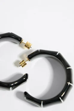 Discount BIMBA Y LOLA Pendientes Bambu Negro Marfil