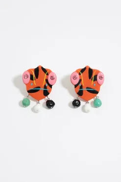 Store BIMBA Y LOLA Pendientes Camaleones Resina Multicolor
