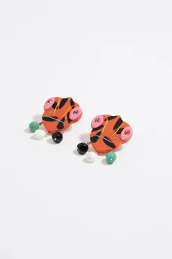Outlet BIMBA Y LOLA Pendientes Camaleones Resina Multicolor