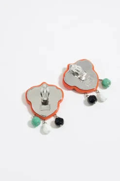 Outlet BIMBA Y LOLA Pendientes Camaleones Resina Multicolor