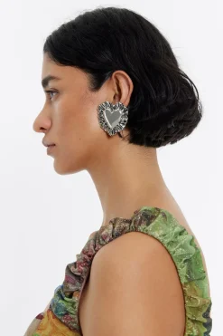 Store BIMBA Y LOLA Pendientes Cojines Corazon Plateados