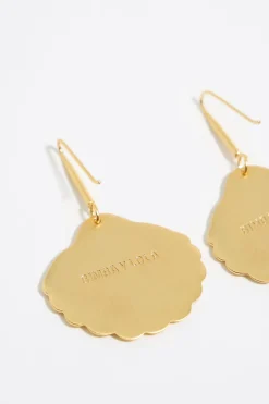 Cheap BIMBA Y LOLA Pendientes Concha Dorado Mate