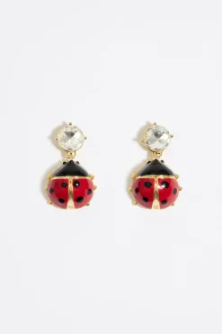 Sale BIMBA Y LOLA Pendientes Cristal Y Mariquita Rojos