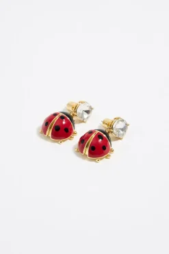 Sale BIMBA Y LOLA Pendientes Cristal Y Mariquita Rojos
