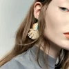 Shop BIMBA Y LOLA Pendientes Flor Ceramica Y Rafia