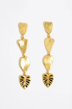 Cheap BIMBA Y LOLA Pendientes Hojas Dorado Mate