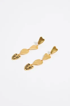 Cheap BIMBA Y LOLA Pendientes Hojas Dorado Mate