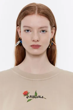 Hot BIMBA Y LOLA Pendientes Hojas Resina Cristal Negro