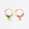 Cheap BIMBA Y LOLA Pendientes Letra B Piedras Multicolores