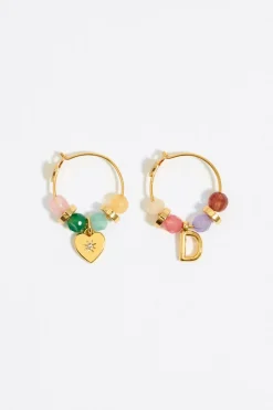 Sale BIMBA Y LOLA Pendientes Letra D Piedras Multicolores