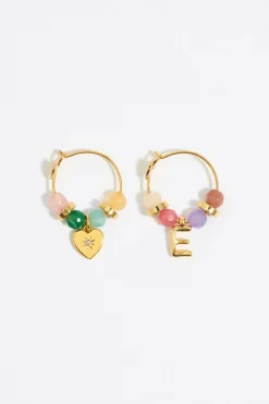 Best Sale BIMBA Y LOLA Pendientes Letra E Piedras Multicolores