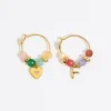 Sale BIMBA Y LOLA Pendientes Letra F Piedras Multicolores