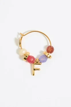 Sale BIMBA Y LOLA Pendientes Letra F Piedras Multicolores