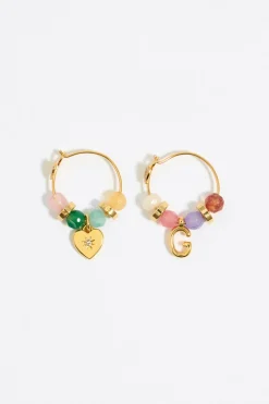 Sale BIMBA Y LOLA Pendientes Letra G Piedras Multicolores