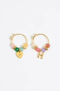 Fashion BIMBA Y LOLA Pendientes Letra H Piedras Multicolores