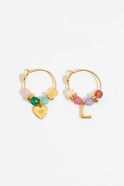 Best BIMBA Y LOLA Pendientes Letra L Piedras Multicolores