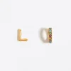 Best Sale BIMBA Y LOLA Pendientes Letra L Y Aro Mini Cristales Multicolores