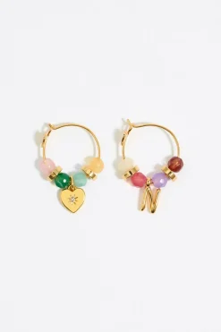 Store BIMBA Y LOLA Pendientes Letra N Piedras Multicolores